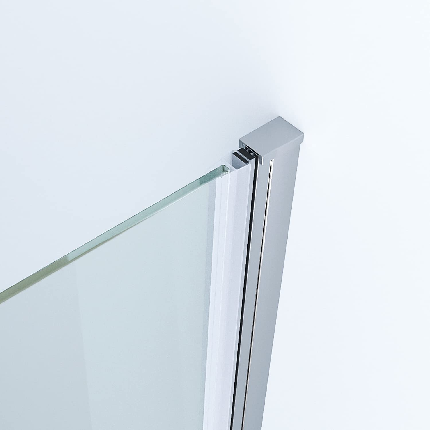 Duschtür mit Festteil und Eckregalen breite 110 cm Verstellbereich 108-111 cm Drehtür Schwingtür mit festem Seitenteil Duschabtrennung Duschwand Glas für Nische Echtglas 6 mm klar NANO-Beschichtung