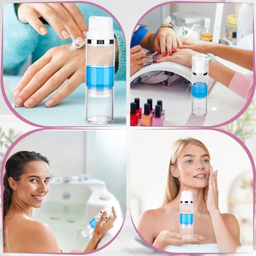 Image of Segbeauty 5oz Clear Refillable Cosmetic Containers,Pack of 3 Airless Pump Bottles 150ml Empty Travel Size Bottles Airless Cosmetic Pump Container Vacuum Cosmetic Travel Bottle for Toiletries