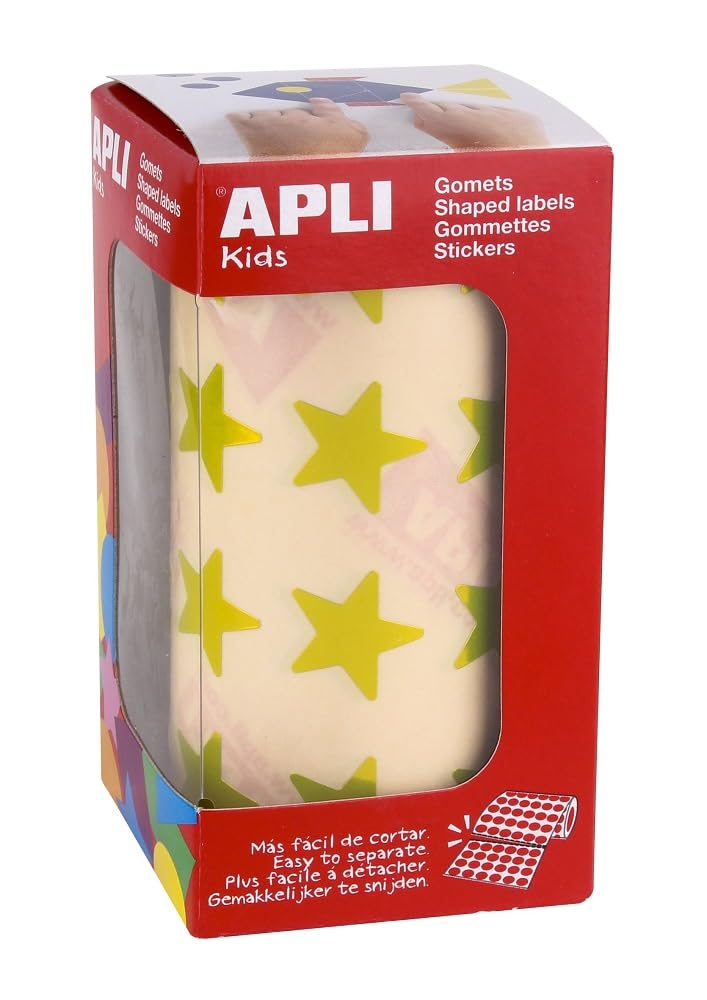 Apli Kids 12051 Roll of 1416 Metallic Yellow Star Stickers