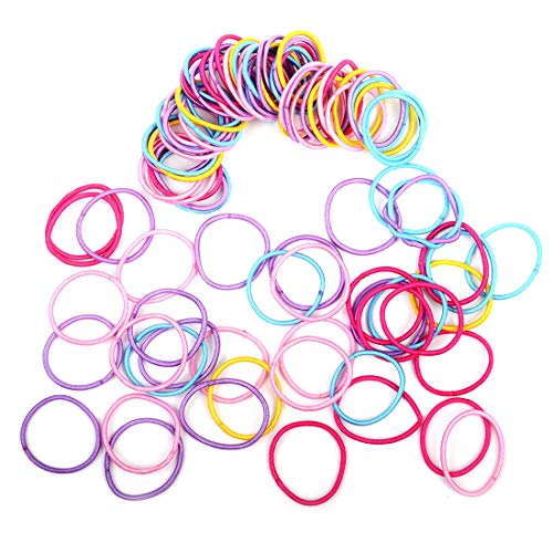 200pcs Hair Ties for Toddler Girls Multicolor Hair Holder Hair Tie Elastic Rubber Bands Girls Hair Tie Ponytail Holders (Diameter 2.5 cm)