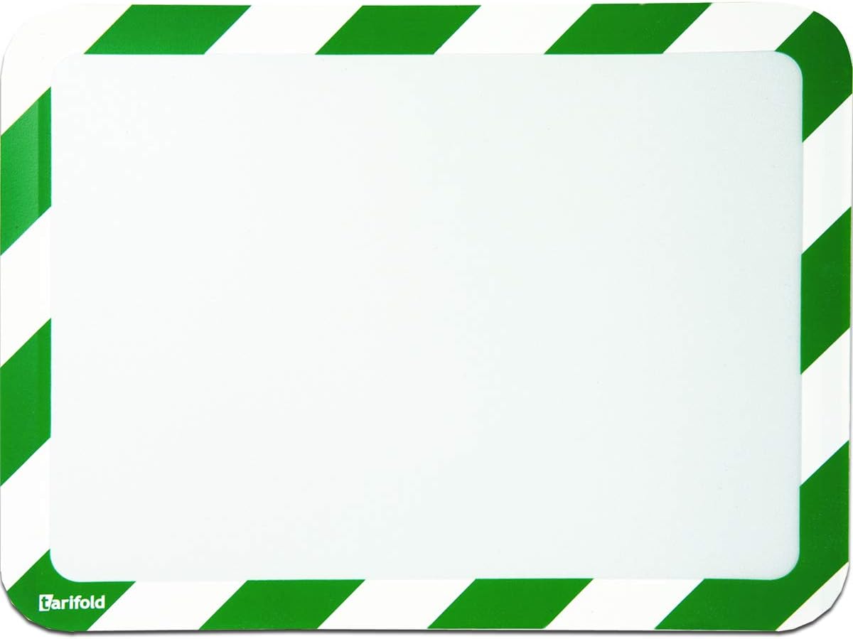 TARIFOLD Self-Adhesive Safety Display Pockets, Green/White - 2/PK (P194995)