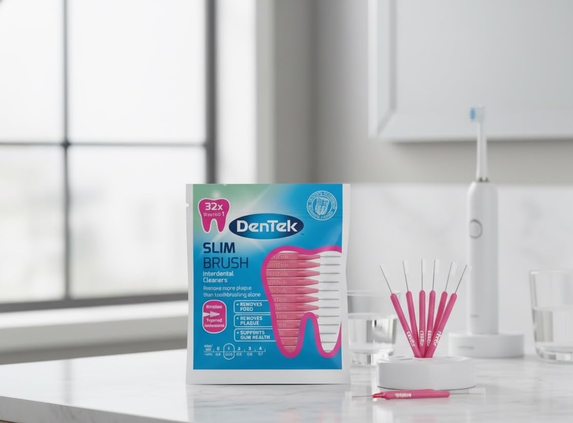 4 x szczotki międzyzębowe - 32 szt. ekstra drobne DenTek 2-3 mm - Slim Brush opakowanie ekonomiczne