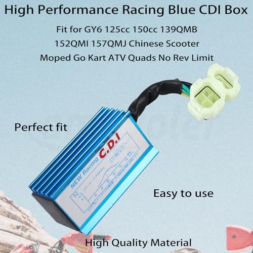 Image of ATMT1-147 GY6 High Performance Racing CDI Box Aftermarket Replacement Parts Fit for 50cc 125cc 150cc 139QMB 152QMI 157QMJ Chinese Scooter Moped Go Kart ATV Quads.