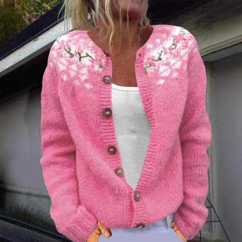 Women's Fair Isle Cardigan Sweater Vintage Button Knitted Jacket Icelandic Nordic Coat Colorful Boho Cardigans2