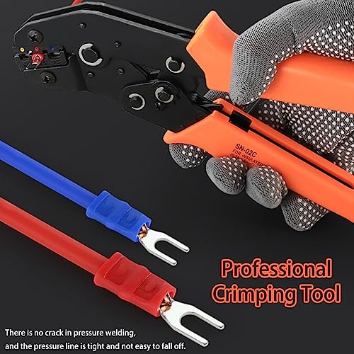 Tnisesm 610Pcs M4/M5/M6/M8 Fork Spade Connector Quick Splice Crimp Terminals Insulated Automotive Wire Connectors Set Tn-T17 #TOP3