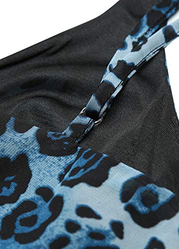 Domary Vestido longo feminino com estampa de leopardo com decote em V alças de ombro espaguete sem m