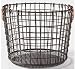 Threshold Milk Crate Wire Baskets - Antique Pewter with Copper Colored Handles (Medium Round)
