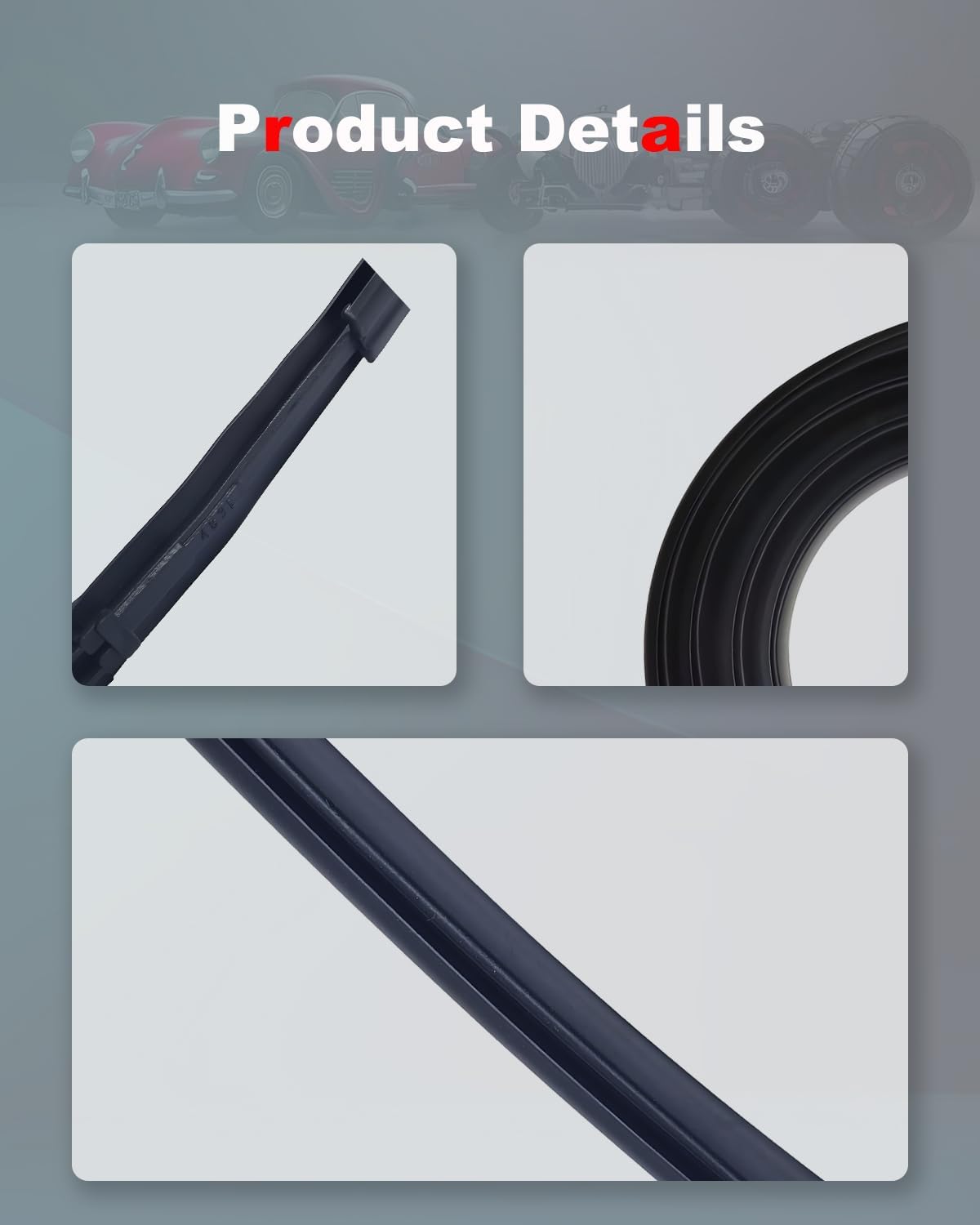 2-Pack Left & Right Side Roof Drip Molding Weatherstrip Compatible with Toyota Prius C 2012-2019, Replacement for 75552-52190 75551-52210