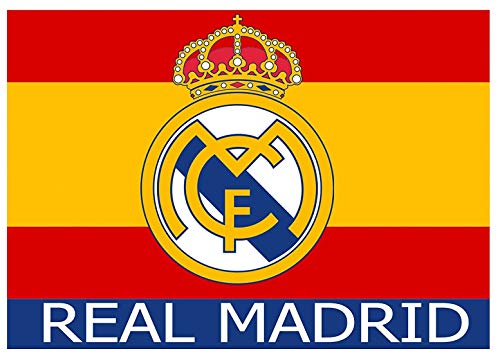 Bandera del Real Madrid Nº 6 sobre fondo bandera de España -