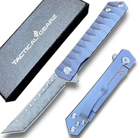 TACTICAL GEARZ Damascus Steel Pocket Folding Knife Cover