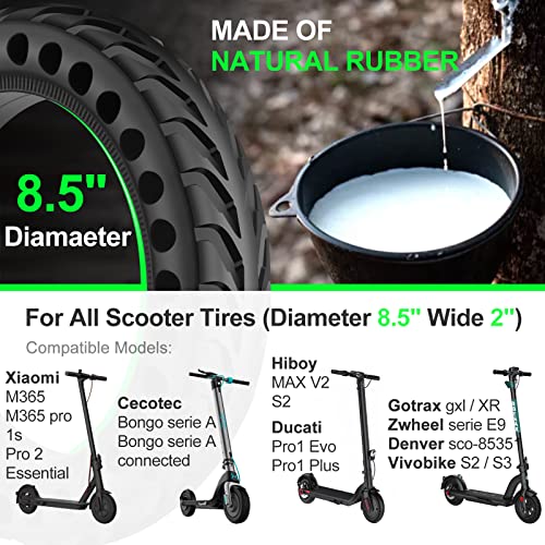Solid Tire Compatible with Xiaomi M365 / Gotrax GXL V2, 8.5 inches Solid Tires Explosion Proof Tire for Xiaomi Mijia M365 and GOTRAX GXL V2 Electric Scooter (2 PCS) - Image 3