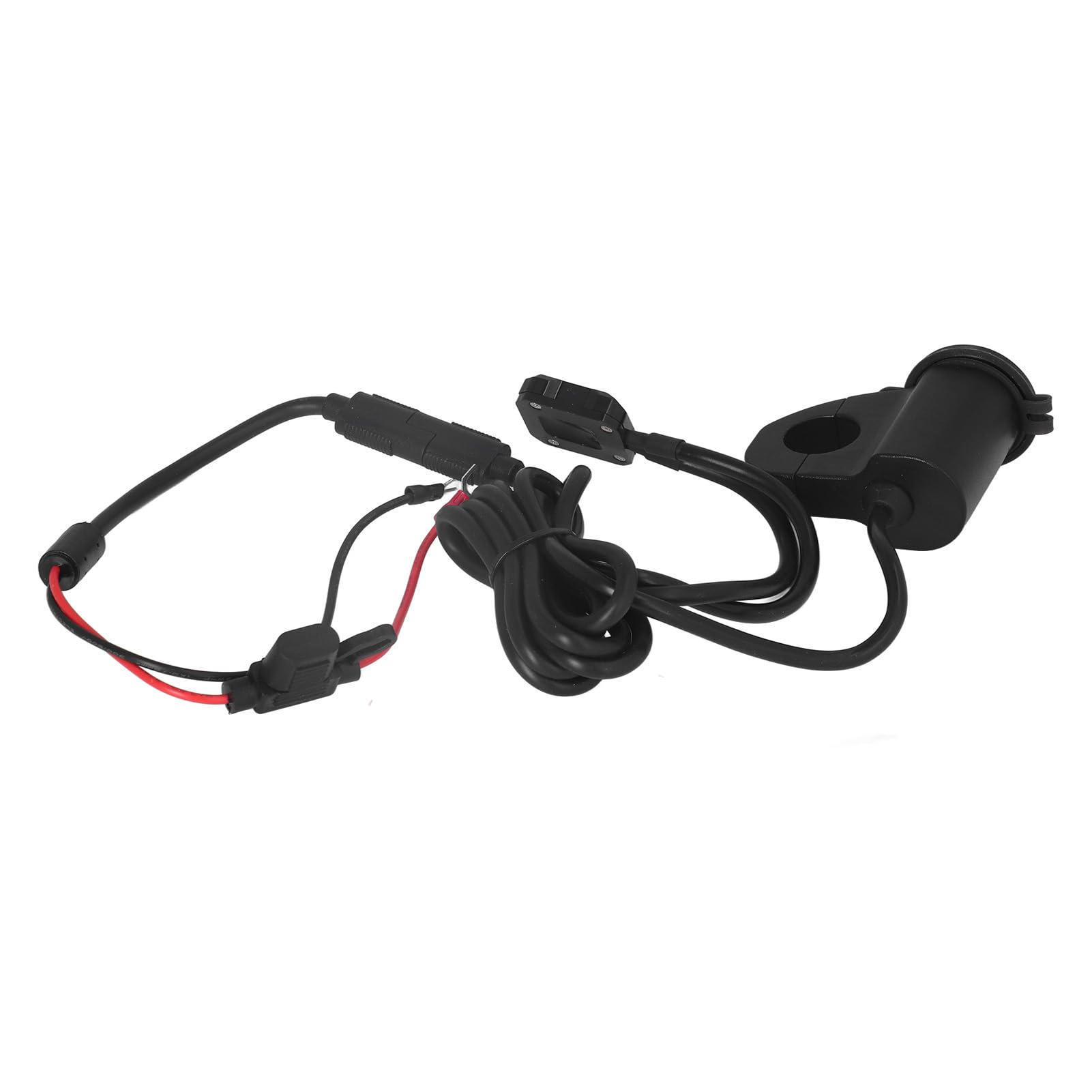 Motocyklowa ładowarka do telefonu Ładowarka ze stopu aluminium Rower elektryczny Cyfrowy wyświetlacz QC3.0 Podwójna ładowarka USB do telefonu Szybka ładowarka Czarna obudowa