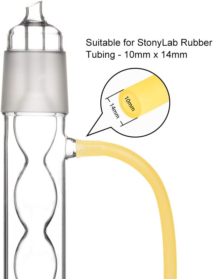 stonylab Rubber Tubing, Pure Latex Amber Tubing Natural Rubber Tube with 9/16 inch OD 2/5 inch ID Highly Elastic and Strong, 32.8 Feet