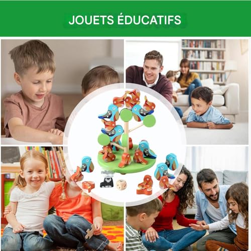 Jouets d'empilage en bois contre l'agitation des enfants