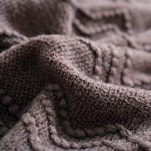 Bourina Throw Blanket-50 X60 Brown, Textured Solid Soft Sofathrow, Knitted Decorative Throw Blanket For Bedroom, Travel Blanket, Officeroom #TOP4