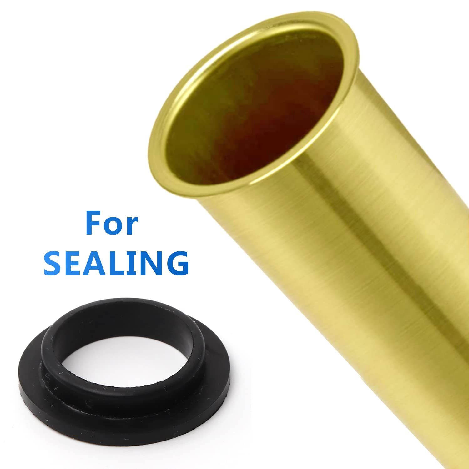 OPERMAXER Flanged Sink Tailpiece 1-1/4 in. OD, 12 inch Brass