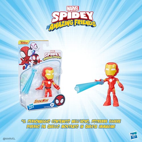 Hasbro Marvel D39854500 Disney Hasbro Surpresovo fantastischen Freunde 2024-Überraschungsei mit Figuren und faltbarem Hintergrund zum Thema Spidey, ab 3 Jahren, rot