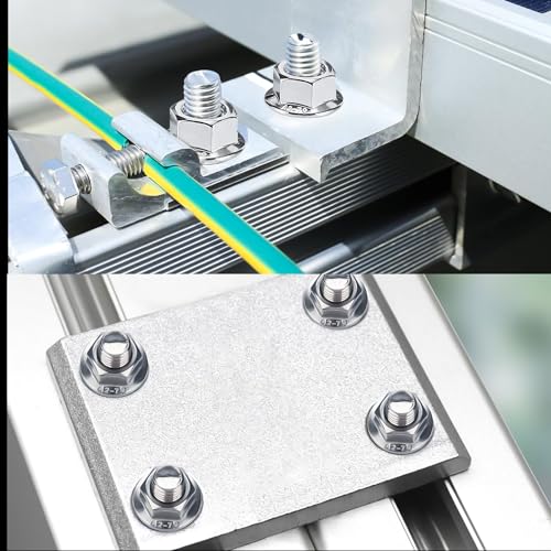 XSHAO® 24 Stück Hammerkopfschrauben m8x20 Edelstahl A2-70, Hammerkopfschrauben m8 mit 24 Stück Flanschmuttern m8 für PV Solar Montageschienen Gewächshaus und Photovoltaik