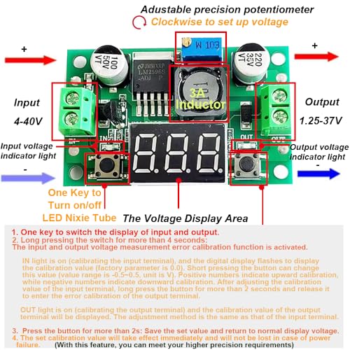 Convertisseur LM2596 DC-DC réglable avec affichage LED lot de 2