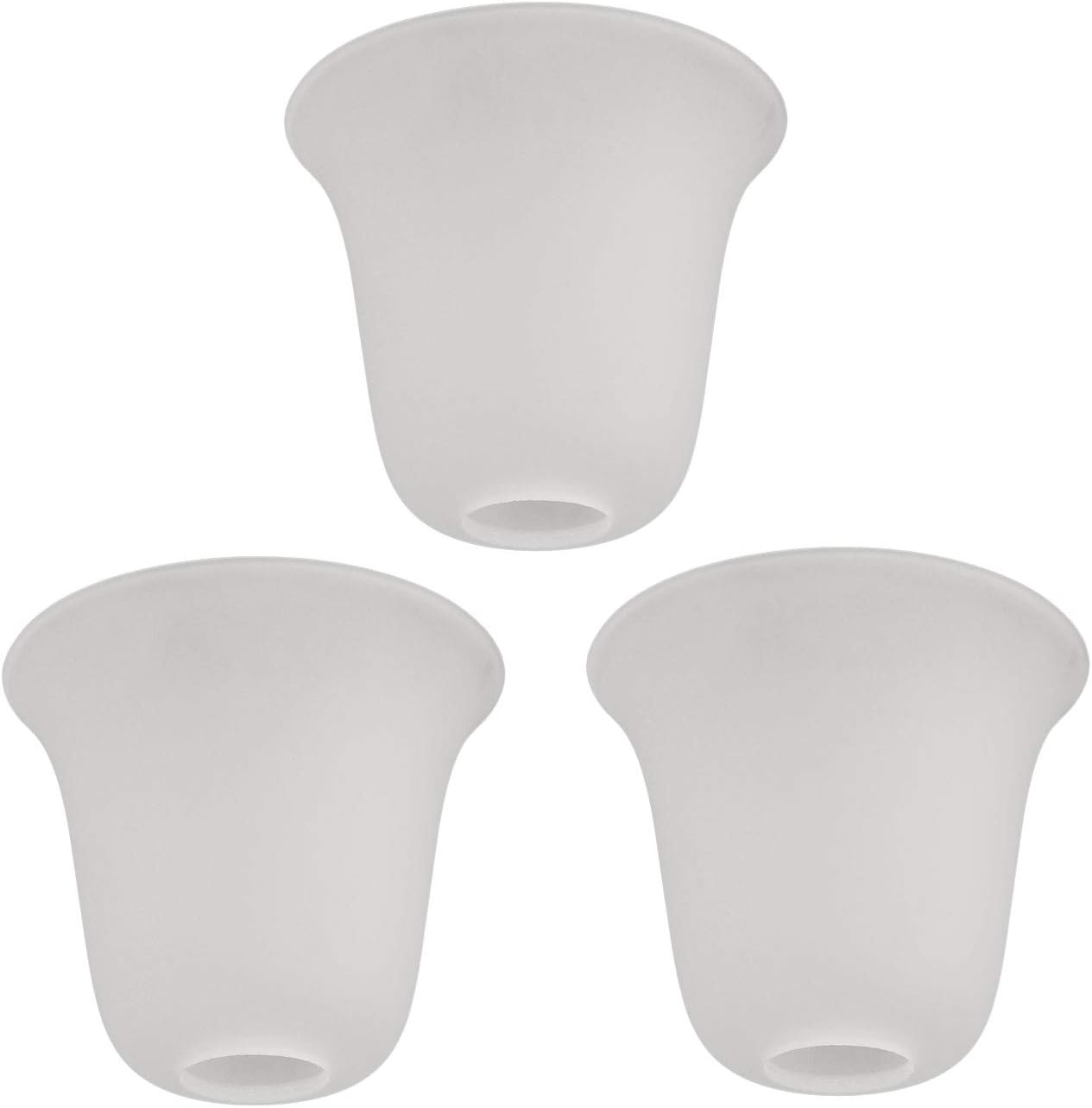 3 Pack Bell Shaped Frosted Glass Lamp Shade Replacement with 1-5/8-inch Fitter Opening for Ceiling Fan Light Kit Wall Sconce Pendant Light Fixture A00046