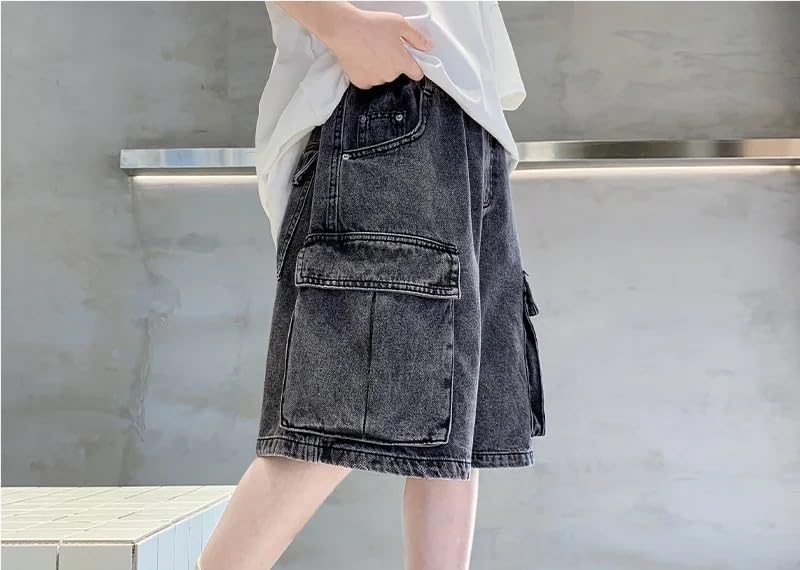 Pantalones cortos vaqueros holgados for niños, casuales, for jugar activamente, con ajuste cómodo