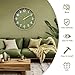 HZDHCLH Wall Clocks Battery Operated,Wall Clock Green Gold,8 inch Wall Clock Silent Non Ticking Modern 3D Numbers for Kitchen Bedroom Living Room Office Classroom Decor