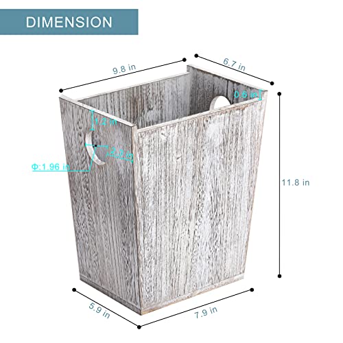 Eteli Wood Waste Basket Small Trash Can For Office Rectangular Garbage Can Decorative With 2 Handles For Bathroom Bedroom Kitchen Hotel #TOP4