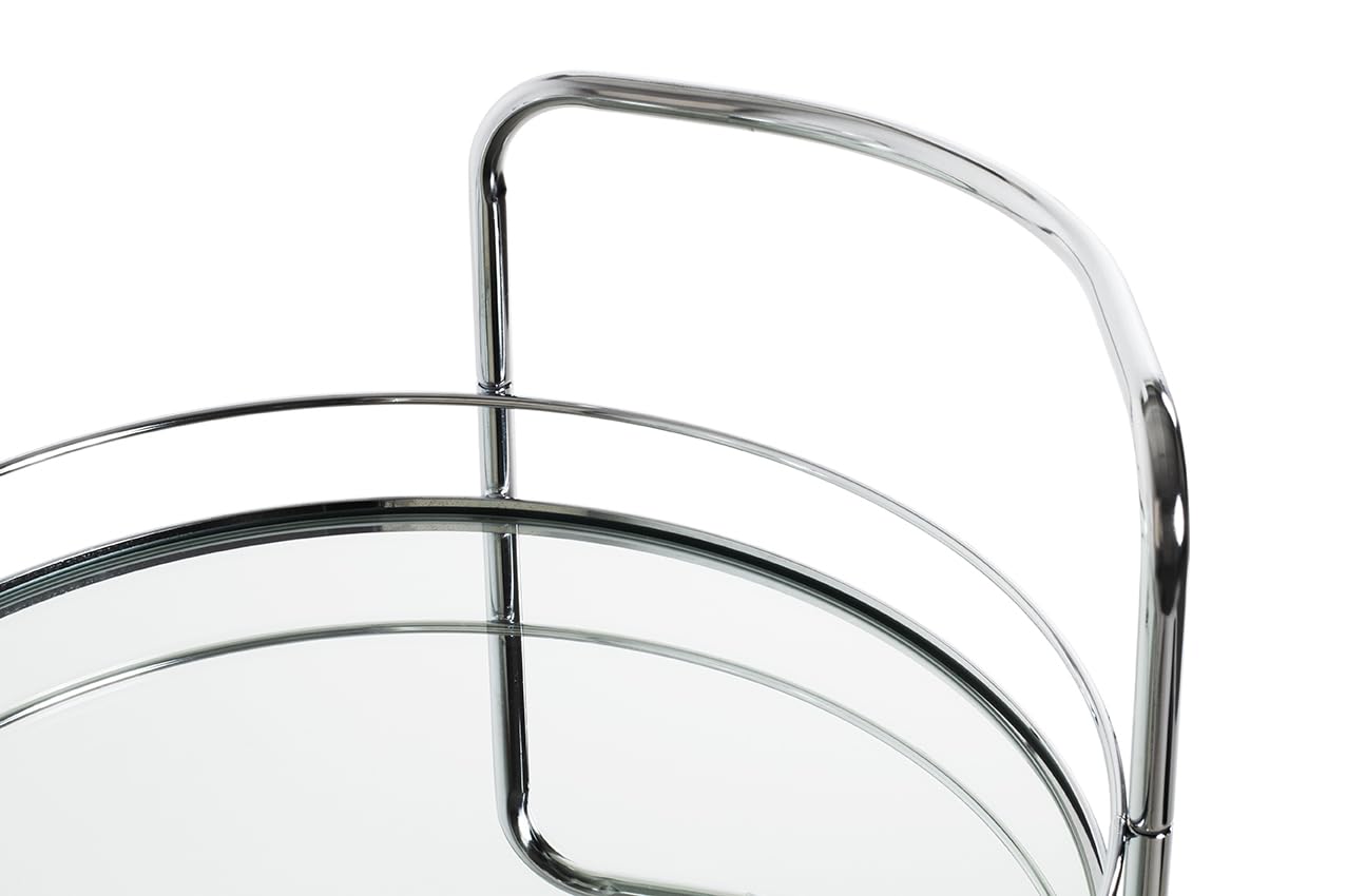 HAKU Carrello di servizio cromo metallo specchio Art Deco 80x48 cm