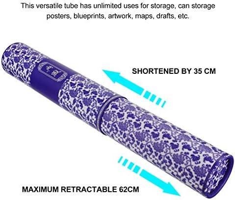 SEWACC Gift Wrap Box China Packing Boxes 1pc Paper Poster Tube Portable Expandable Drafting Document Art Storage Poster Tube Paper Storage Tube (Blue) Adjustable Stand Large Craft Storage Organizer