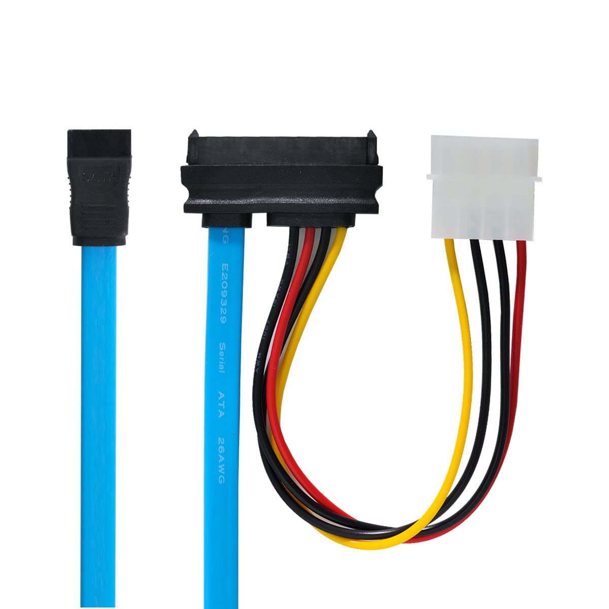 CY SAS Cable SFF-8482 SAS 29 Pin to SATA 22Pin Hard Disk Drive Raid Extension Cable with IDE 4Pin Power Port