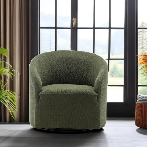 Sillón Bouclé Giratorio Verde Plegable miniatura 6