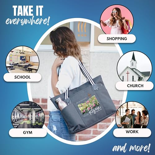 Bolsa Tote grande para mujer con cierre miniatura 6