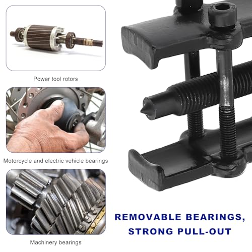 CCHRN 4" 2-Jaw Gear Puller, Two Jaw Adjustable Bearing Gear Puller Remover Hand Tool Kit, Two Legs Carbon Steel Pulley Remover Separate Lifting Device for Motorcycle Car Auto by CCHRN - Used condition - Image 6