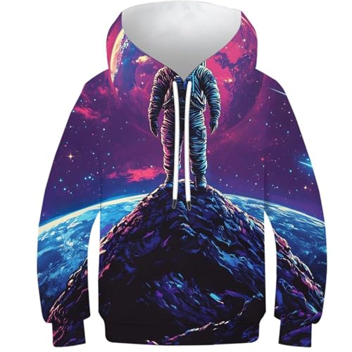 Sweat à capuche enfant 12-14 ans motif spatial ado pull imprimé 3D galaxie