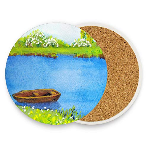 Dessous de verre absorbants contre les taches d'eau sur table en bois