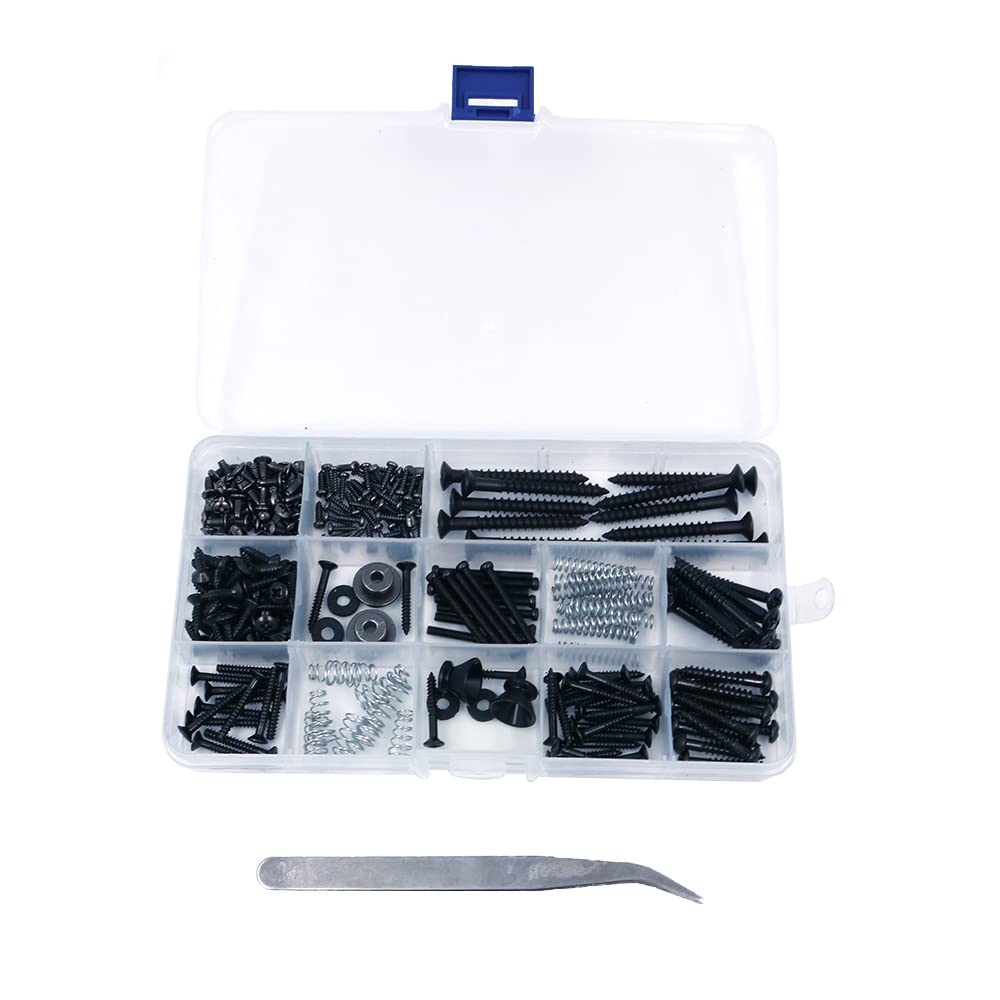 Alnicov Kit 254 Pièces Vis Guitare Électrique - Vis, Ressorts, Boutons Sangle Et Pince