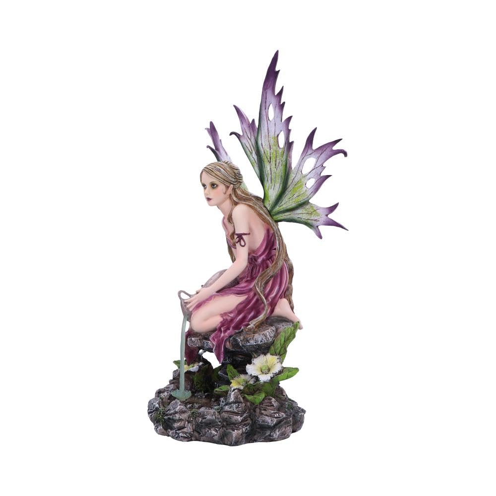 Nemesis Now Statuetta a forma di fatina "Whisper of the Water", 43 cm, dipinta a mano, in resina, con abito viola, ali venate verdi, per collezionisti