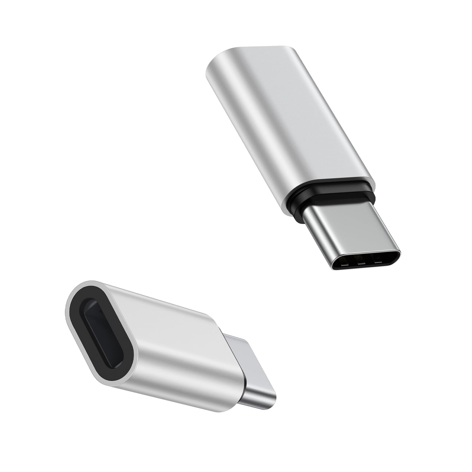 ライトニング からType C 変換用アダプタ USB-C 変換アダプタ ライトニング タイプC 変換 10W充電 小型 Light-ning (2個セット) for iPhone17/16/15シリーズ / iPad Pro/Air など Type Cコネクタ対応 【OTG機能・イヤホン非対応】銀色