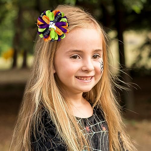 Halloween-Korker-Hairbow-Clips-Girls-Spider-Ghost-Pumpkin-Curly-Corker-Ribbon-Cheer-Bow-Alligator-Barrette-Pins-Handmade-Cute-Costume-Outfit-Decor-Accessories-Kids-Favor-Gift