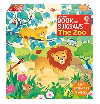 Paperback Usborne Book and 3 Jigsaws: The Zoo Book