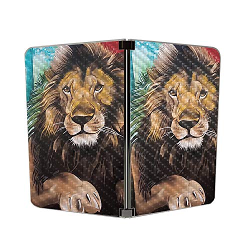 Image of MightySkins Carbon Fiber Skin for Microsoft Surface Duo - Split Lion | Protective, Durable Textured Carbon Fiber Finish | Easy to Apply, Remove, and Change Styles | Made in The USA