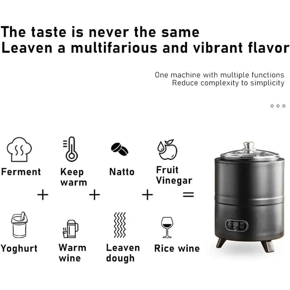 Máquina automática de yogurt de 400 W/600 W con control de tiempo y temperatura, máquina de fermentación de 8 L para yogur, vinagre, natto y vino de arroz, incubadora eléctrica