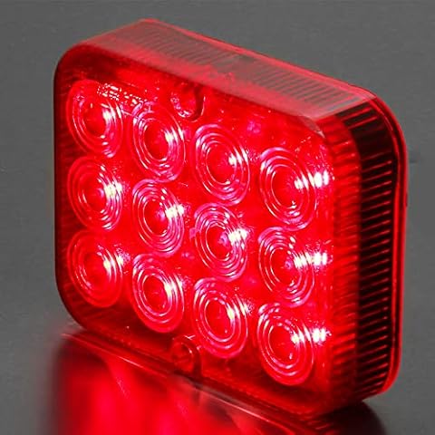 AGRISHOP 12/24V LED Rear Trailer Fog Lights Red,12LEDs Fog Lamps 2.4w,Led Fog Lights For Car Van,Fog Lights LED Trailer Rear Tail Light LED Waterproof for RV Caravan Tractor Truck Lorry E-mark Cover