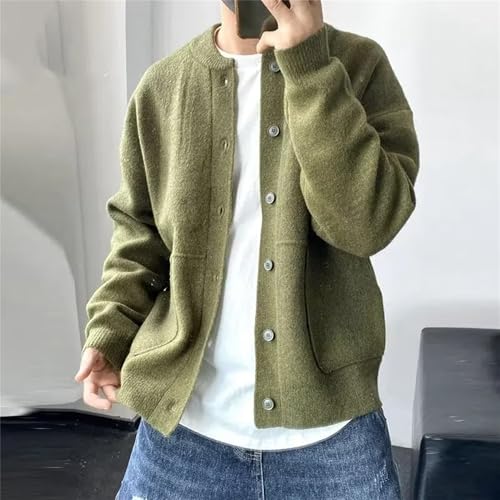 Men's Loose Fit Button Down Sweater Knitted Crew Neck Casual Sweater Cardigan Fashion Long Sleeve Sweaters4