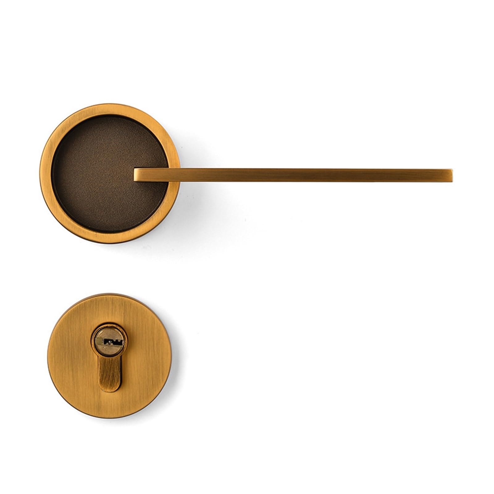 Yellow Antique Brass American Style Silent Split Lock Bedroom