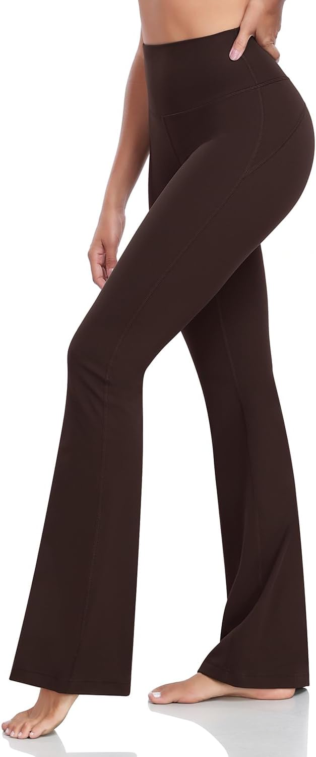 HeyNuts Mellow Flare Leggings 29"/30.5"/32.5"/34.5", High Waisted Tummy Control Wide Leg Bootcut Yoga Pants Lounge Soft - Image 4