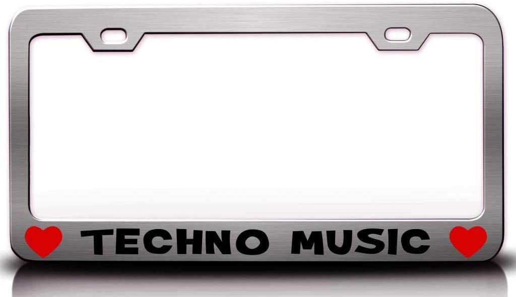 Techno Music Musical Musician Metal Car SUV Truck License Plate Frame Ch y84