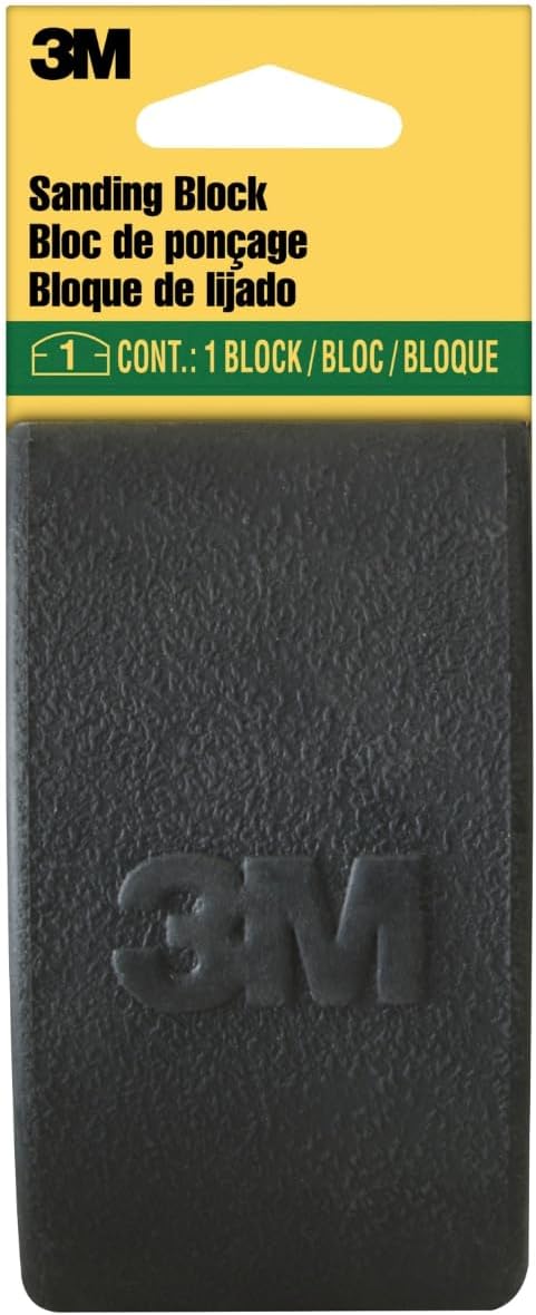 3M Rubber Sanding Block, 2 5/8 in x 4 3/4 in x 1 1/4 in