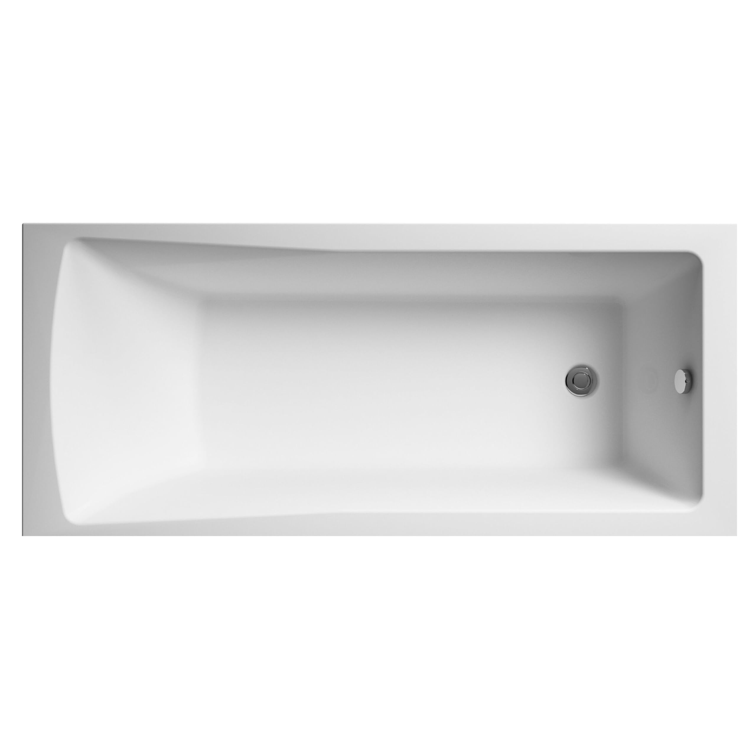 Balterley 1400 x 700mm Square Shower Bath with Leg Set, Straight Single Ended Gloss White Soaking Shower Bath, Acrylic Baths for Bathrooms, Straight Square Soaking Bathtub, Adjustable Leg Set (White)