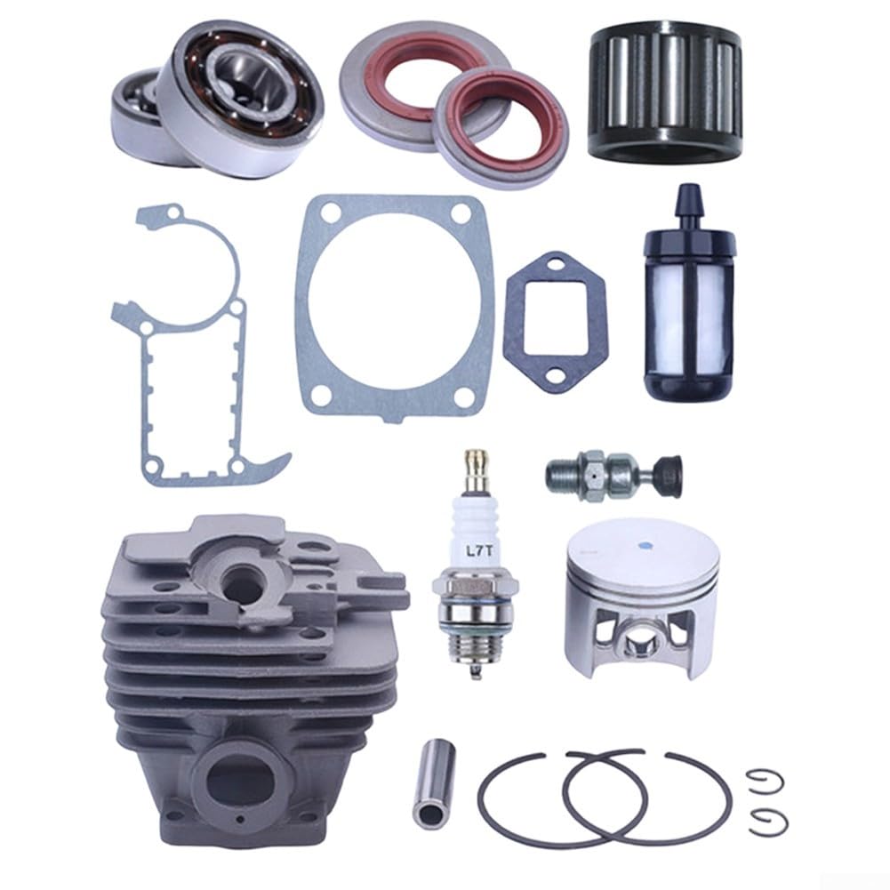 Kit de cilindro de motosierra Ms361 con 47 mm para rodamientos de pistón y sellos para tareas de corte resistentes, juego de piezas de repuesto de herramientas de jardín profesionales